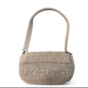 AMERICA AND BEYOND Crochet and beaded shoulder bag